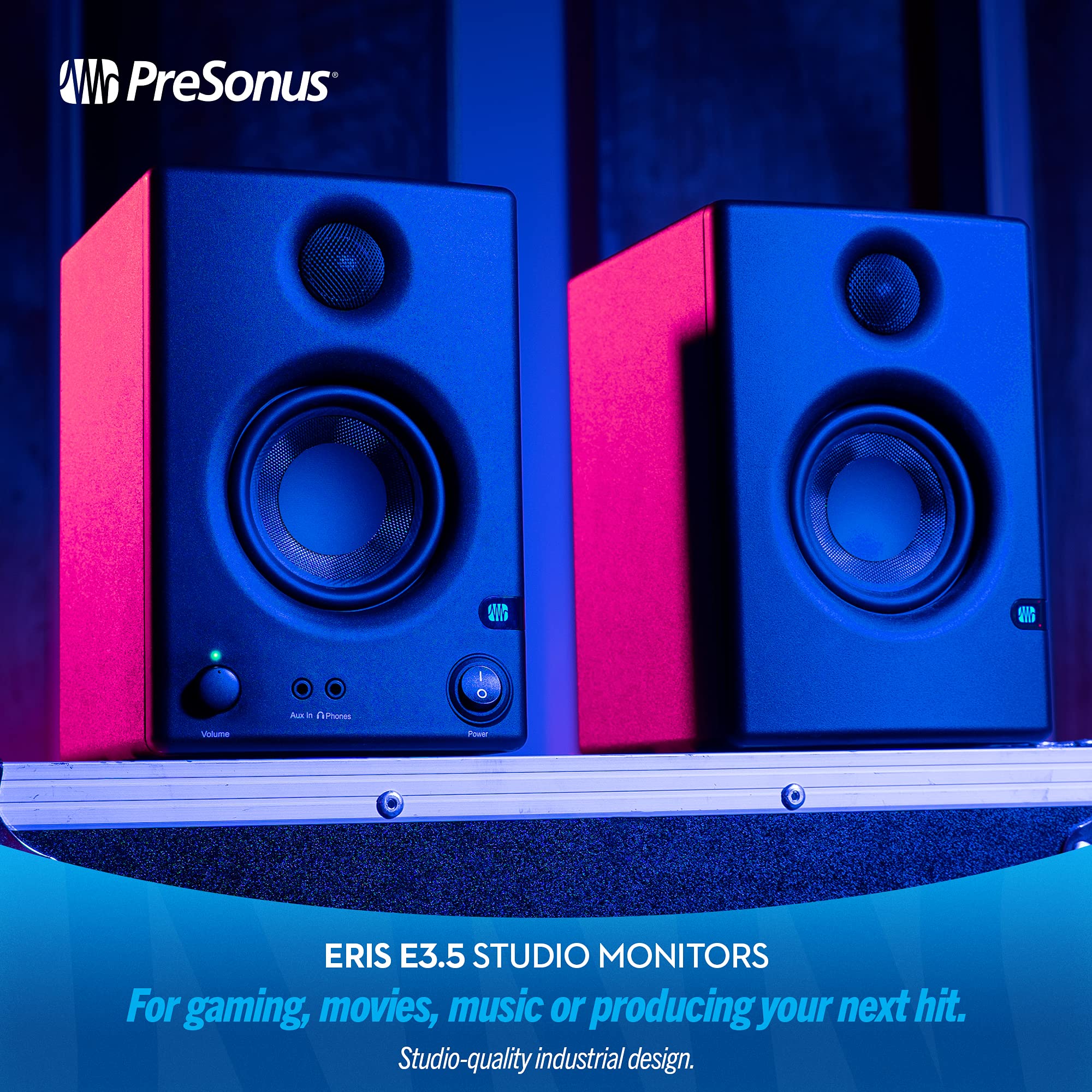 PreSonus Eris E3.5, Studio Monitor Speakers, Pair, 3.5 Inch, 2-Way